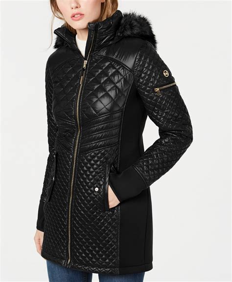 michael kors leather jacket with hood|michael kors puffer jacket ladies.